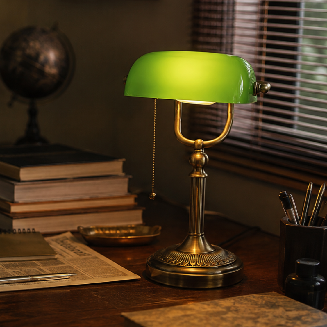 Banker Lamp Verde