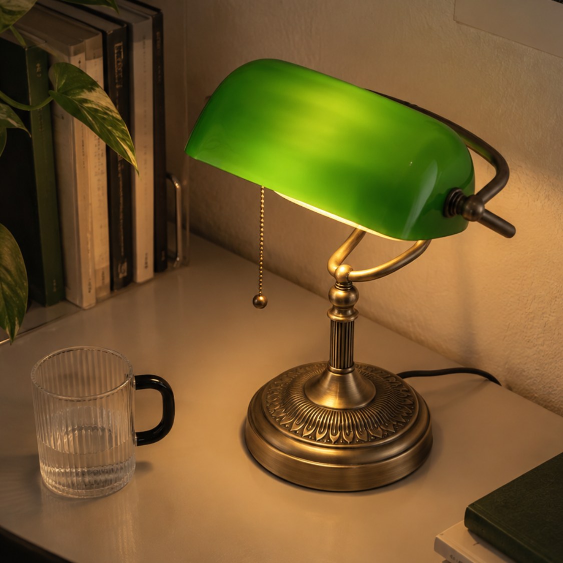 Banker Lamp Verde