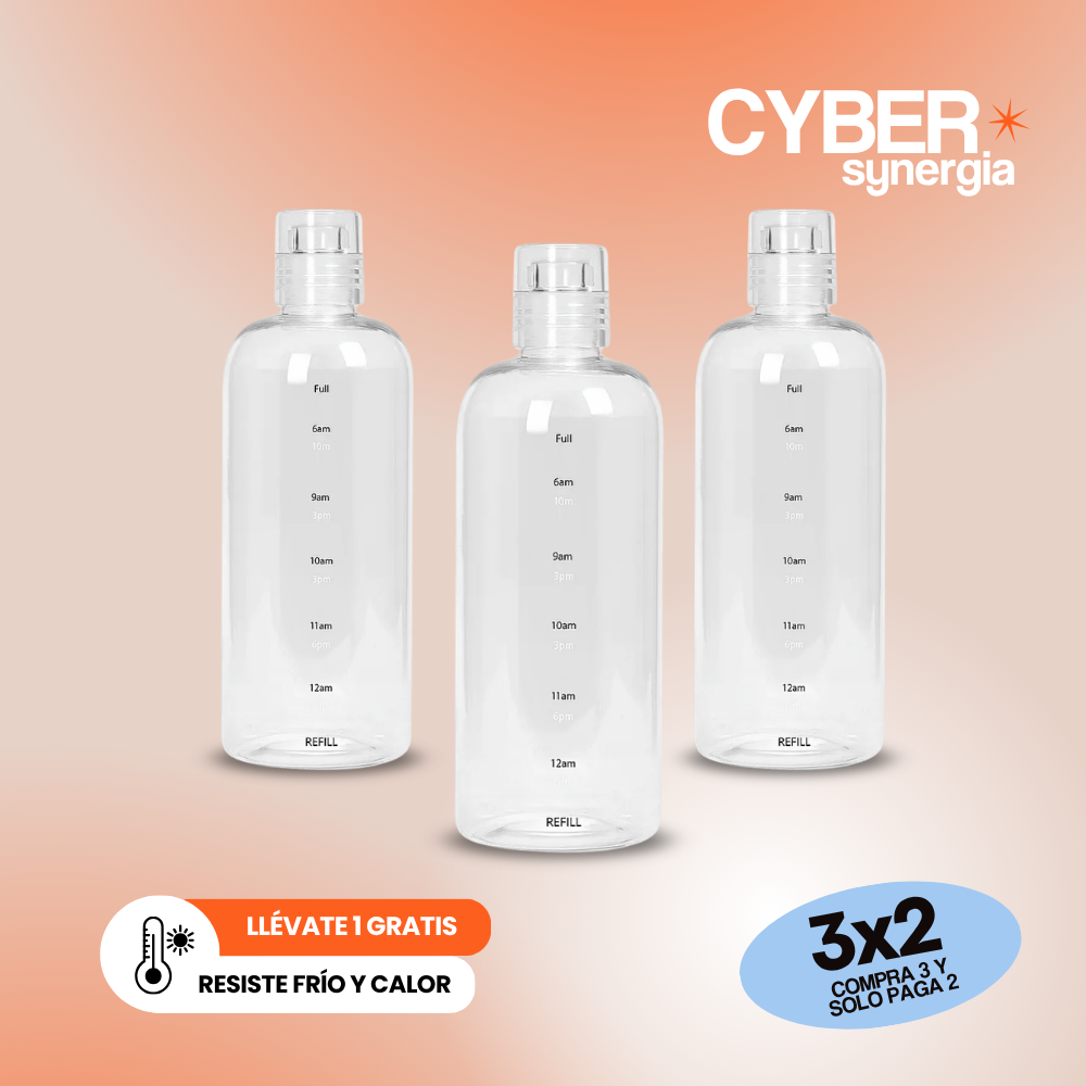 Cyber Pack: 3x2 en Daily Bottle Vidrio 750ml