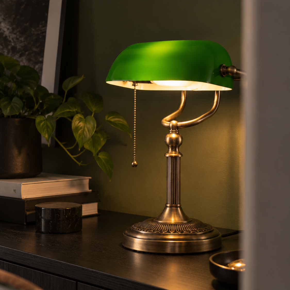 Banker Lamp Verde
